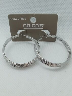 CHICO'S 2 INCH HOOP EARRINGS